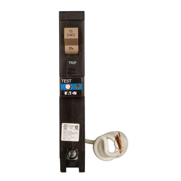Eaton CH 15 Amp 1-Pole Dual Function Arc Fault/Ground Fault Circuit Breaker with Trip Flag