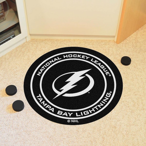 Tampa Bay Lightning Blue 27 in. Round Hockey Puck Mat