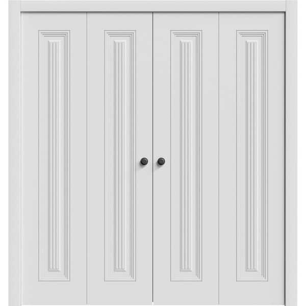 7888 96 in. x 84 in. Sold Core White Enamel Color Wood Bi-fold Door with Hardware