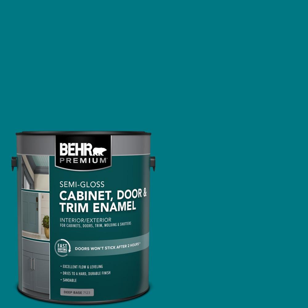 1 gal. #P470-7 The Real Teal Semi-Gloss Enamel Interior/Exterior Cabinet, Door & Trim Paint price history on PriceWatchPro