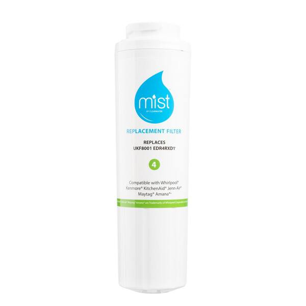 Clearwater Filters Mist Ukf8001 Compatible With Whirlpool Maytag 4396395 Edr4rxd1 Filter 4 Kenmore 46 9005 Refrigerator Water Filter Cwmf004 The Home Depot