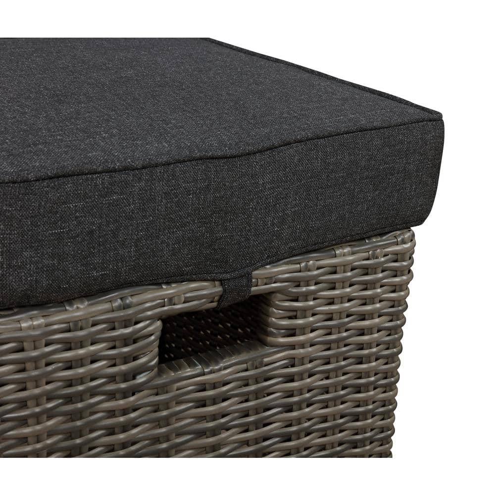 Asti Gray All-Weather Wicker Outdoor Recliner and Ottoman Set