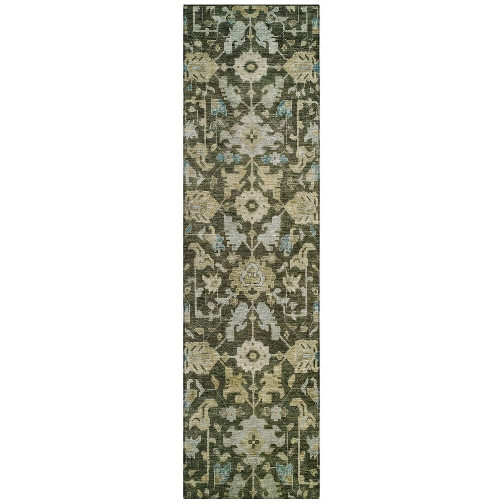 Chantille Machine Washable Indoor/Outdoor Abstract ACN2358 Olive 2 ft. x 7 ft. Runner Rug price history on PriceWatchPro