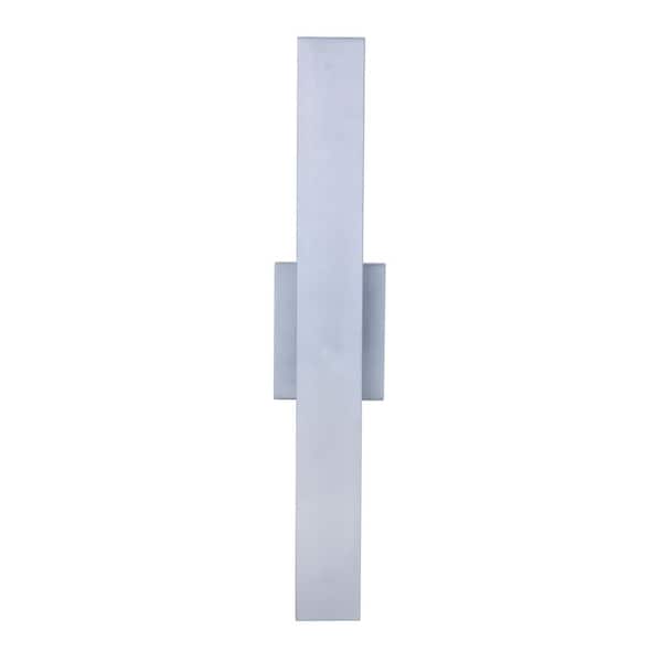 CRAFTMADE Rens 24 in. Brushed Aluminum Finish Indoor/Outdoor Hardwired Integrated LED Wall Lantern Sconce