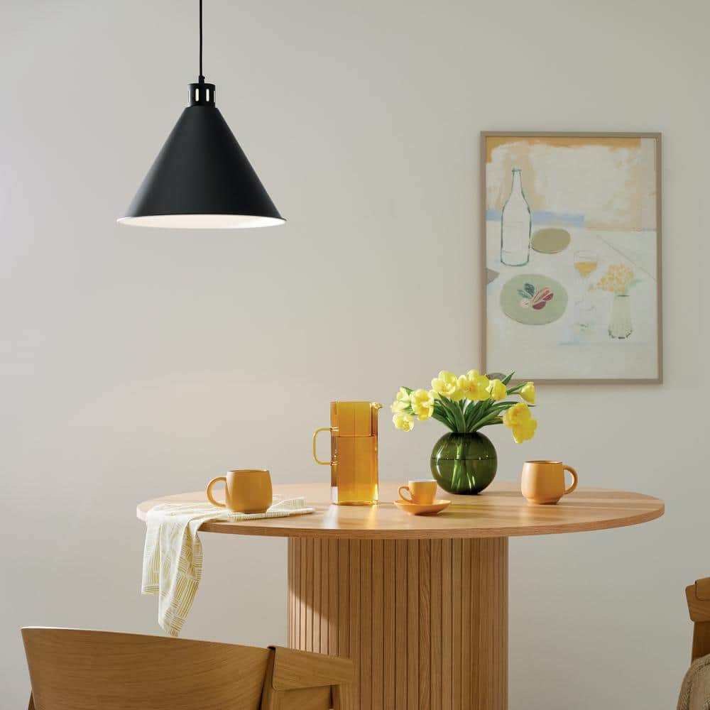 KICHLER Zailey 16 in. 1-Light Black Vintage Industrial Shaded