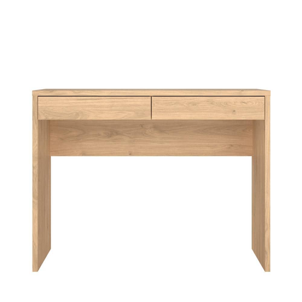 Jackson Hickory Wood Writing Desk with 2 Drawers