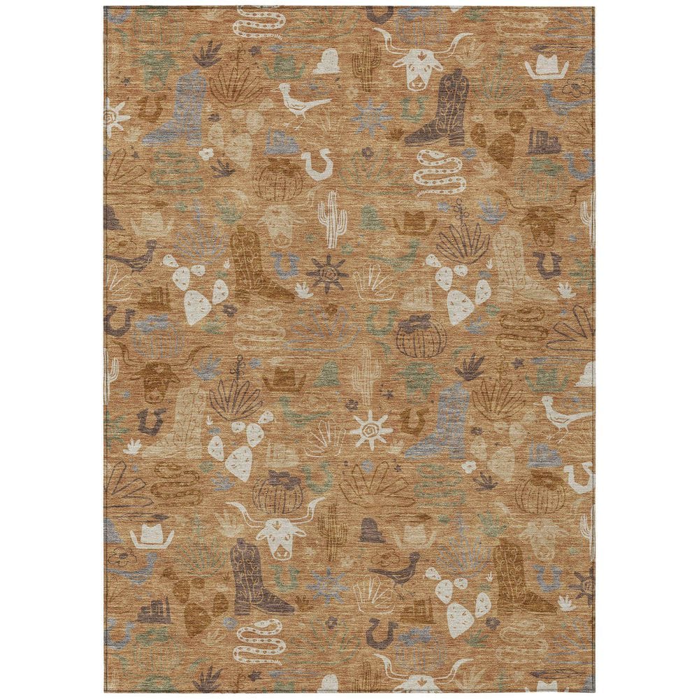 Chantille Machine Washable Indoor/Outdoor Abstract ACN2512 Copper 9 ft. x 12 ft. Area Rug price history on PriceWatchPro