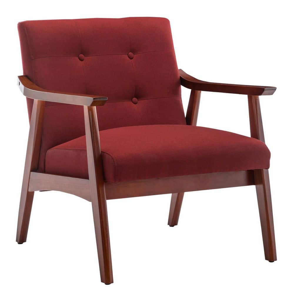 Noble House Brayden Deep Red Fabric Club Chair 15885 - The Home Depot