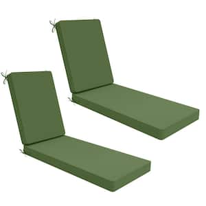 21 in. x 72 in. Outdoor Chair Cushion for Patio Chaise Lounge, Water Resistant Patio Cushion Set in Moss Green (2-Pack)