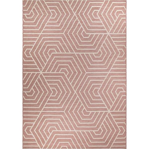 Orian Rugs Hexabulous Pink 5 ft. x 8 ft. Indoor/Outdoor Area Rug