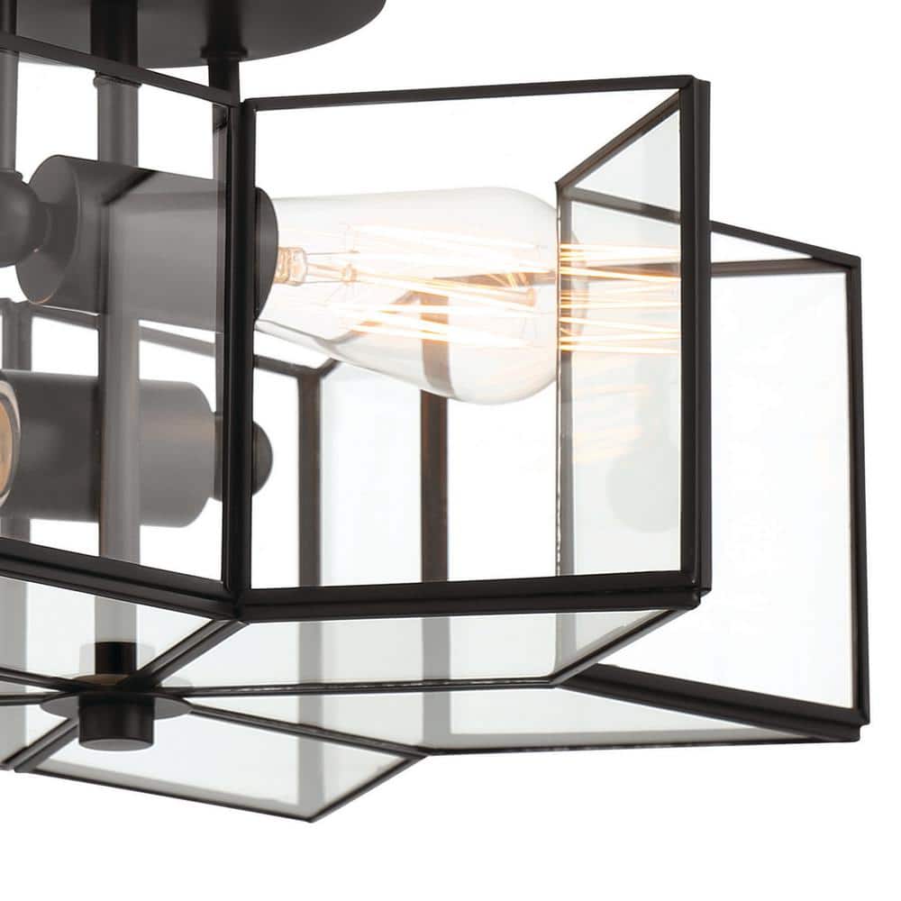 Elegant Starburst Black Glass LED Vanity Light 16.14''