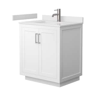 Miranda 30 in. W x 22 in. D x 33.75 in. H Single Bath Vanity in White with White Cultured Marble Top
