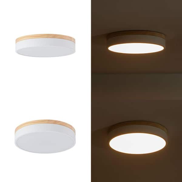 HUOKU Lumin 1-Light 15.7 in. W Matte White Selectable CCT Color