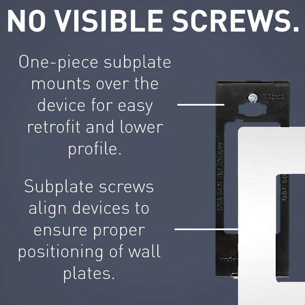 White Polycarbonate 2-Gang Screwless Wall Plate