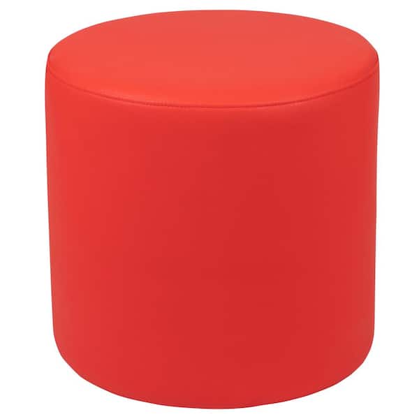 Carnegy Avenue Nicholas Red Vinyl Soft Seating Flexible Circle for Classrooms and Common Spaces - 18 in. Seat Height