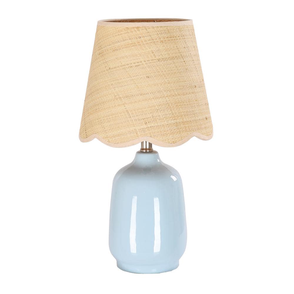 18.9 in. Light Blue Ceramic Table Lamp with Cone-Shaped Lampshade (Set of 1) price history on PriceWatchPro