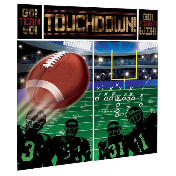 Amscan 59 in. x 32.5 in. Football Scene Setter Wall Decorating Kit (3-Pack)