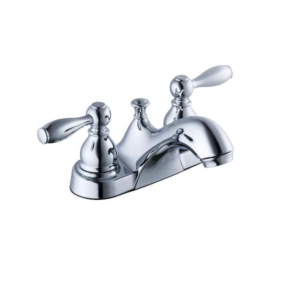 Glacier Bay Mandouri 4 in. Centerset 2-Handle Low-Arc Bathroom Faucet in Chrome