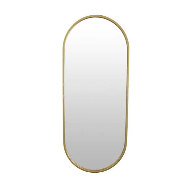 Fenny Gold 1.25 in. W x 39.5 in. H Oval Metal Framed Mirror