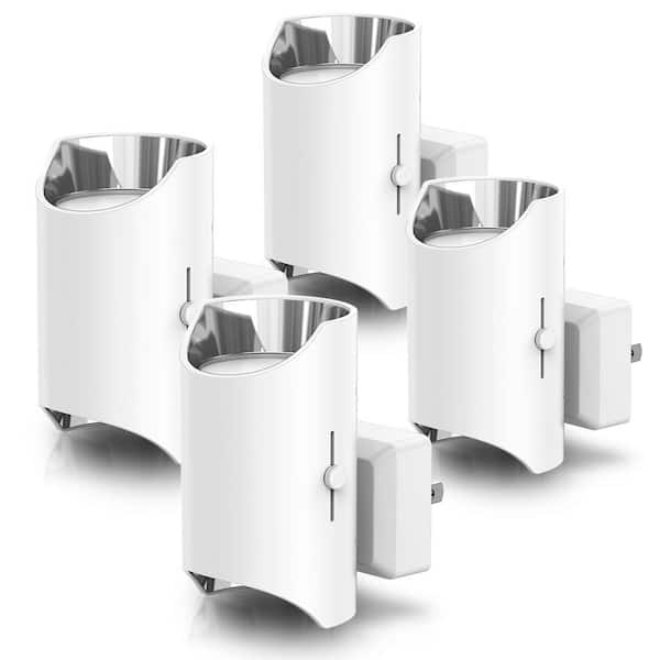 White Dimmable LED Night Lights Plug into Wall-3000K Soft White with Dusk to Dawn Sensor for Bedroom and Hallway(4-Pack)