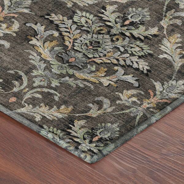 Mayfield Premium Machine Washable Abstract AMF2325 Chocolate 10 ft. x 14 ft. Area Rug