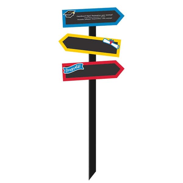 Amscan 28 in. Graduation Large Multi-Color Chalkboard Yard Sign (4-Pack)