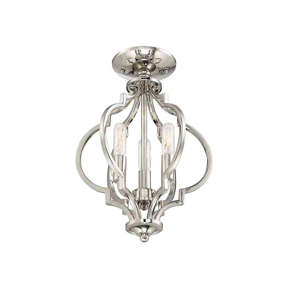 Polished Nickel 16" Farmhouse 3-Light Ceiling Pendant