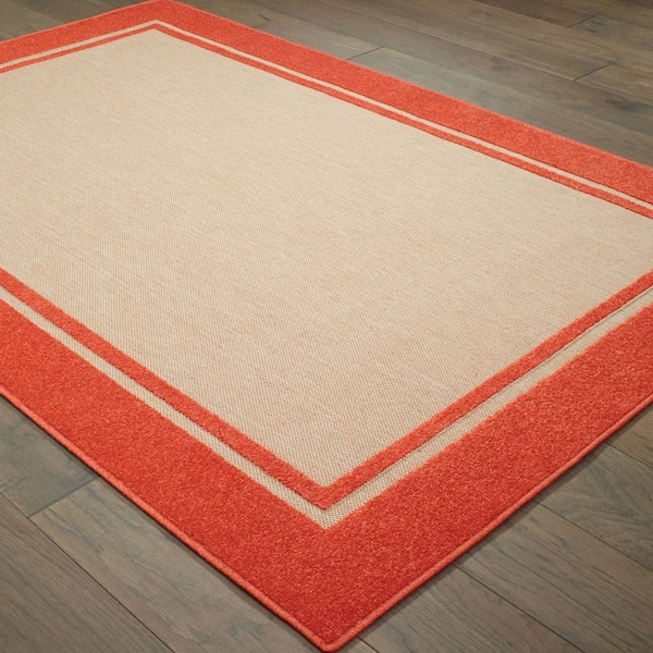 Bondi Tangerine 7 ft. x 10 ft. Outdoor Patio Area Rug