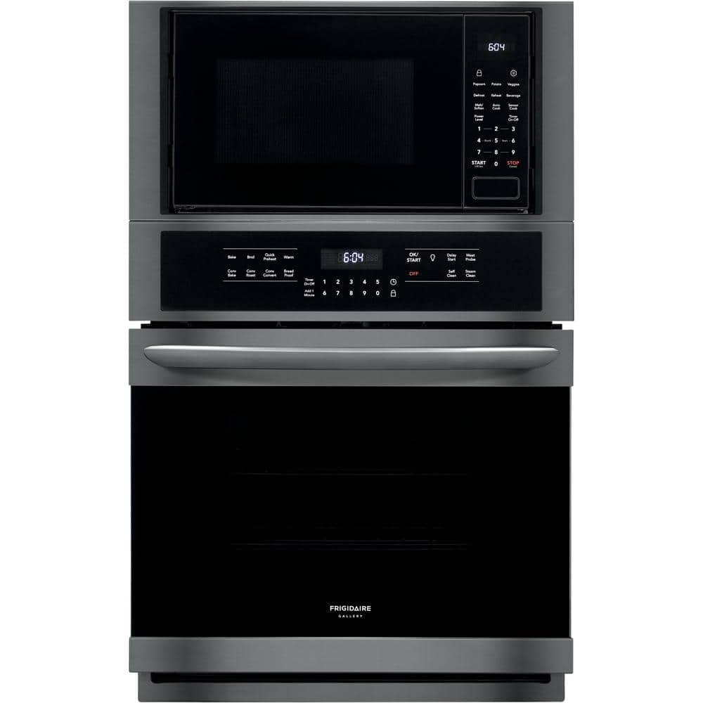 Gallery 27 in. Electric True Convection Wall Oven with Built-In Microwave in Black Stainless Steel