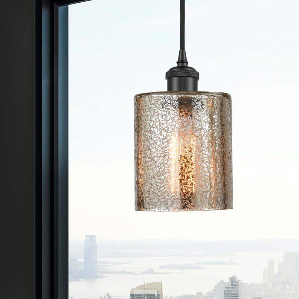 Ballston Vintage Mini Drum Pendant in Matte Black