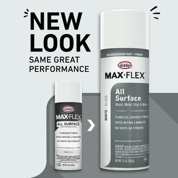 GLIDDEN MAX FLEX 12 oz. Gloss White Interior/Exterior All Surface