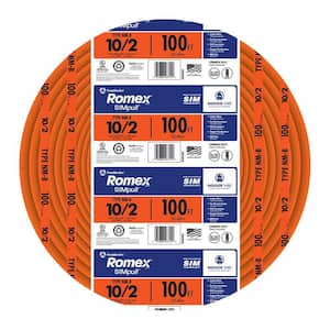 100 ft. 10/2 Orange Solid Romex Simpull CU NM-B W/G Wire