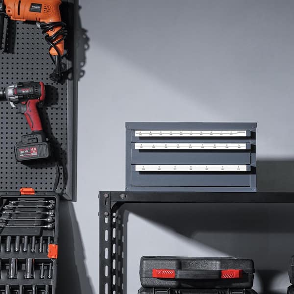 Drill Bit Dispenser Cabinet, 3-Drawer Steel for A-Z Storage, Stackable, Durable Drill Storage Solution, 110 V, 300 W