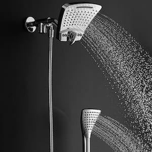 PowerShot 3-Spray Patterns with 1.8 GPM 8 in. Wall Mounted Dual Shower Heads in Chrome