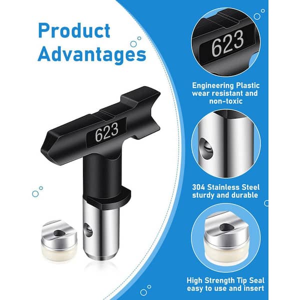 Reversible Airless Paint Sprayer Nozzle Tips with HEA Tech