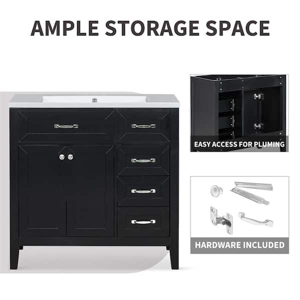 Aoibox 35.98 in. W. x 18.03 in. D x 35.98 in. H Bathroom