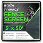 5 ft. X 50 ft. Green Privacy Fence Screen Netting Mesh with Reinforced Grommet for Chain link Garden Fence