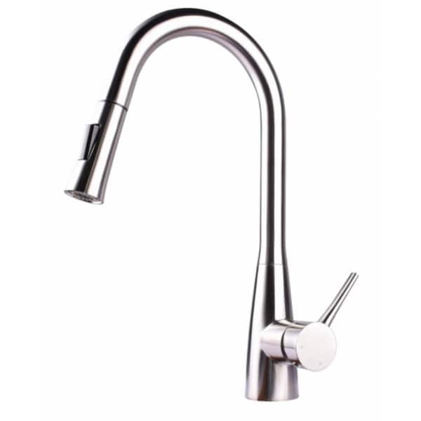 Unbranded Single Handle Deck Mounted Standard Kitchen Faucet with Deckplate Included in Gray color.