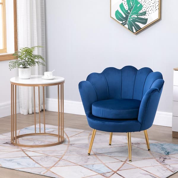 HOMCOM Blue Polyester Club Chair (Set of 1)