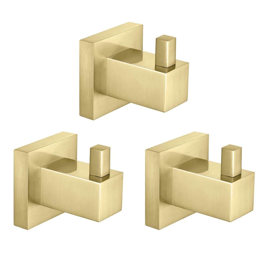 Bathroom Accessories J-Hook Robe/Towel Hook 3-Pieces in Brushed Gold price history on PriceWatchPro