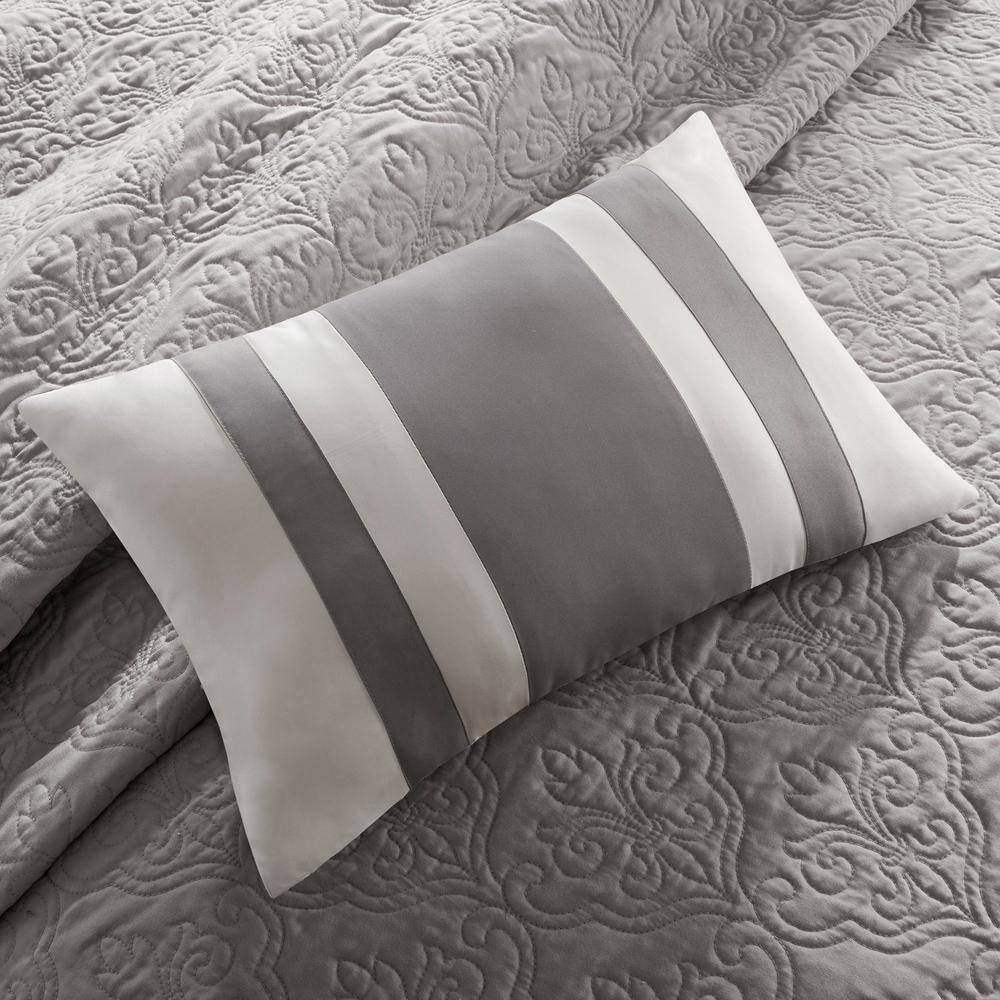 King Black Microfiber Reversible 7-Piece Coverlet Set
