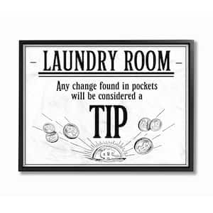 24 in. x 30 in. "Laundry Room Tips Funny Bathroom Word Design" by The Saturday Evening Post Framed Wall Art