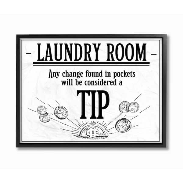 Stupell Industries 11 in. x 14 in. "Laundry Room Tips Funny Bathroom Word Design" by The Saturday Evening Post Framed Wall Art