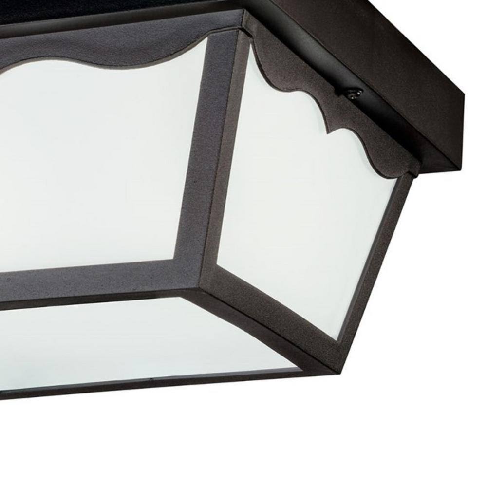 Black Glass 10.5" Indoor/Outdoor Ceiling Light Fixture