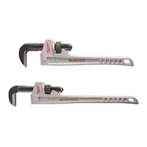 24 in. and 18 in. Aluminum Pipe Wrench Set (2-Piece)