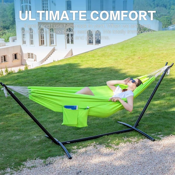 Double Hammock with Space Saving Steel Stand Included 2 Person Heavy deals Duty