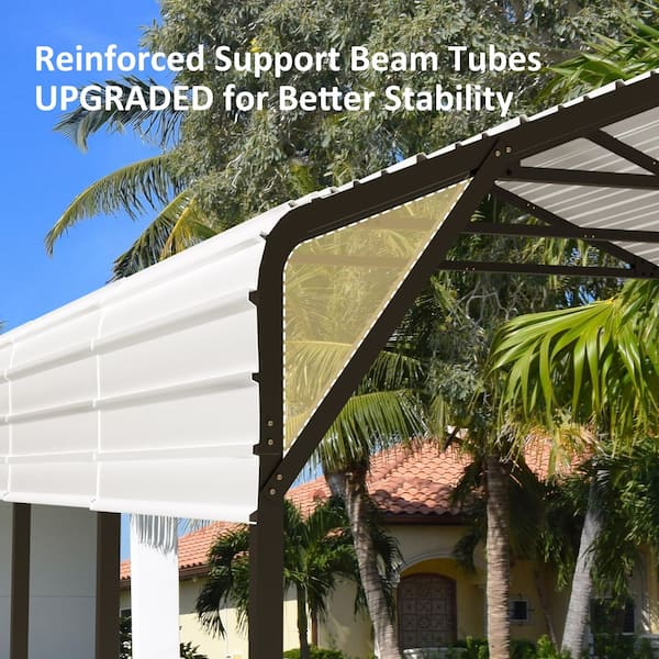 VEIKOUS 20 ft. W x 20 ft. D Carport Metal Car Canopy and Shelter