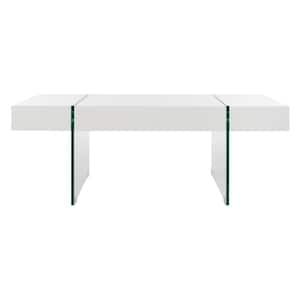 Jacob 43 in. White Rectangle Wood Coffee Table