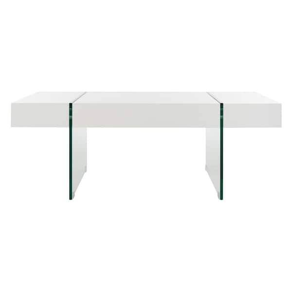 SAFAVIEH Jacob 43 in. White Rectangle Wood Coffee Table
