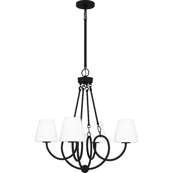 Quoizel Atkins 4 Light Matte Black Chandelier